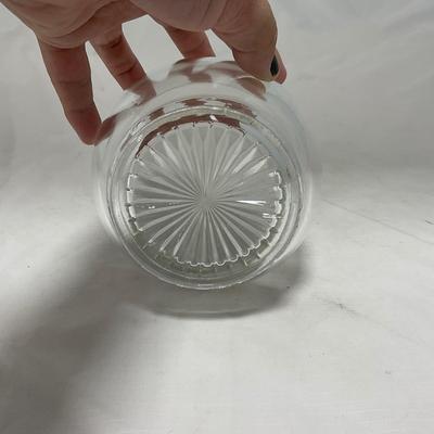 -64- Clear Glass | Mid Century Star Burst | Covered Butter Dish | Lidded Jar | Sugar & Creamer