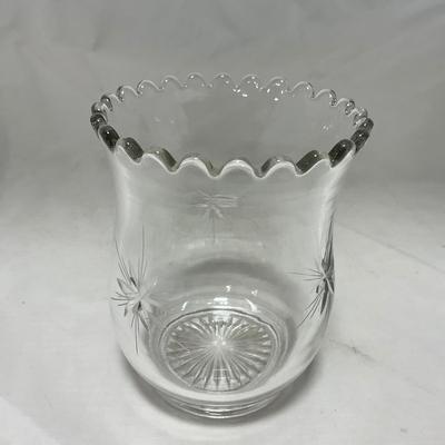 -64- Clear Glass | Mid Century Star Burst | Covered Butter Dish | Lidded Jar | Sugar & Creamer