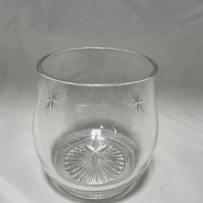 -64- Clear Glass | Mid Century Star Burst | Covered Butter Dish | Lidded Jar | Sugar & Creamer