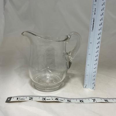 -64- Clear Glass | Mid Century Star Burst | Covered Butter Dish | Lidded Jar | Sugar & Creamer