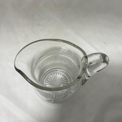 -64- Clear Glass | Mid Century Star Burst | Covered Butter Dish | Lidded Jar | Sugar & Creamer