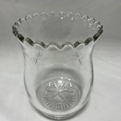 -64- Clear Glass | Mid Century Star Burst | Covered Butter Dish | Lidded Jar | Sugar & Creamer