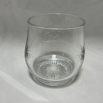 -64- Clear Glass | Mid Century Star Burst | Covered Butter Dish | Lidded Jar | Sugar & Creamer