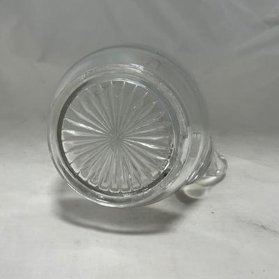 -64- Clear Glass | Mid Century Star Burst | Covered Butter Dish | Lidded Jar | Sugar & Creamer
