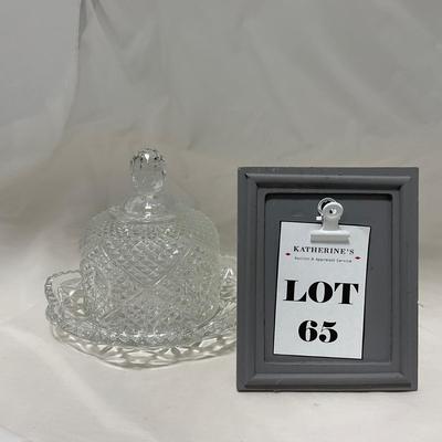 -65- Clear Glass | Small but Tall | Covered Butter Dish