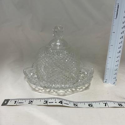-65- Clear Glass | Small but Tall | Covered Butter Dish