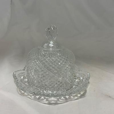 -65- Clear Glass | Small but Tall | Covered Butter Dish