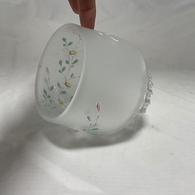 -67- Satin | Hand Painted Glass | Covered Butter Dish, Sugar & Creamer | Lidded Jar | Cruet