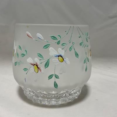 -67- Satin | Hand Painted Glass | Covered Butter Dish, Sugar & Creamer | Lidded Jar | Cruet