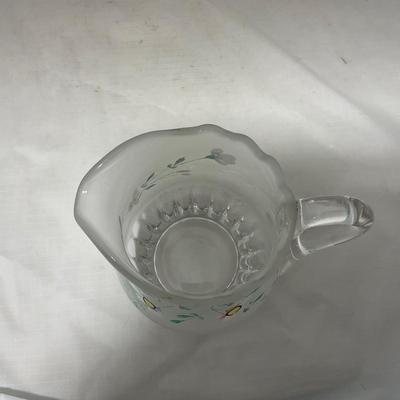 -67- Satin | Hand Painted Glass | Covered Butter Dish, Sugar & Creamer | Lidded Jar | Cruet