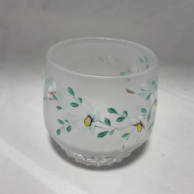 -67- Satin | Hand Painted Glass | Covered Butter Dish, Sugar & Creamer | Lidded Jar | Cruet