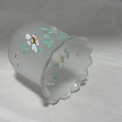 -67- Satin | Hand Painted Glass | Covered Butter Dish, Sugar & Creamer | Lidded Jar | Cruet