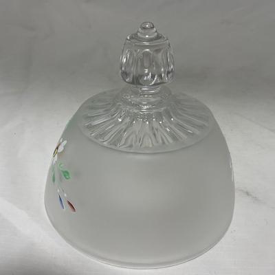 -67- Satin | Hand Painted Glass | Covered Butter Dish, Sugar & Creamer | Lidded Jar | Cruet