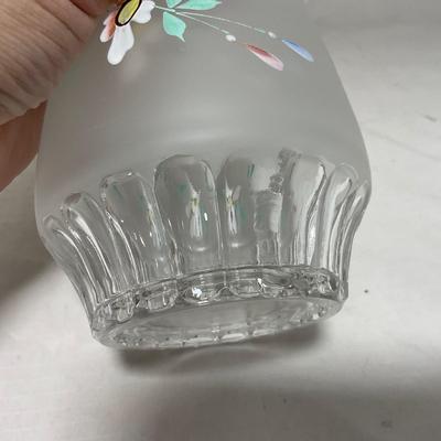 -67- Satin | Hand Painted Glass | Covered Butter Dish, Sugar & Creamer | Lidded Jar | Cruet