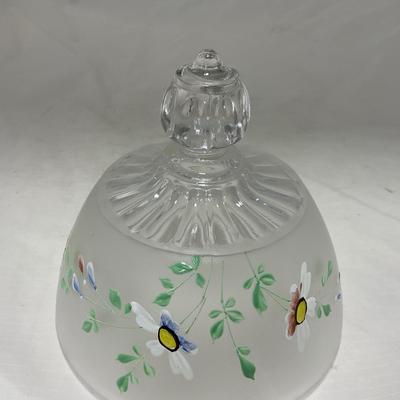 -67- Satin | Hand Painted Glass | Covered Butter Dish, Sugar & Creamer | Lidded Jar | Cruet
