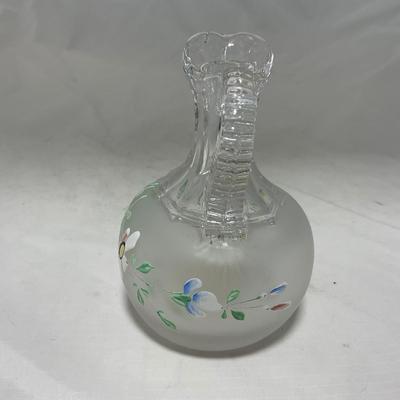 -67- Satin | Hand Painted Glass | Covered Butter Dish, Sugar & Creamer | Lidded Jar | Cruet