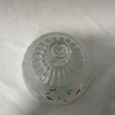 -67- Satin | Hand Painted Glass | Covered Butter Dish, Sugar & Creamer | Lidded Jar | Cruet