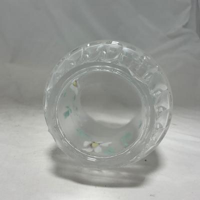 -67- Satin | Hand Painted Glass | Covered Butter Dish, Sugar & Creamer | Lidded Jar | Cruet