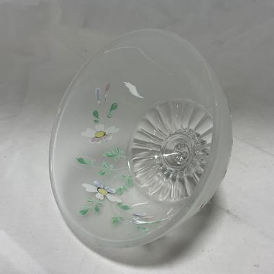 -67- Satin | Hand Painted Glass | Covered Butter Dish, Sugar & Creamer | Lidded Jar | Cruet