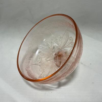 -68- Pink Depression Glass | Covered Butter Dish