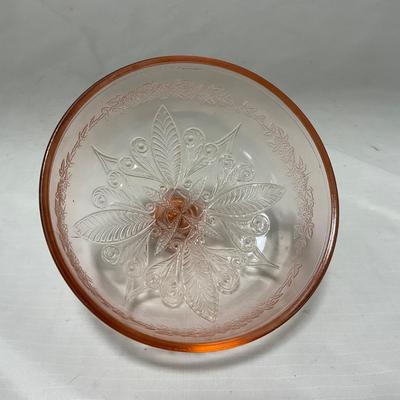 -68- Pink Depression Glass | Covered Butter Dish