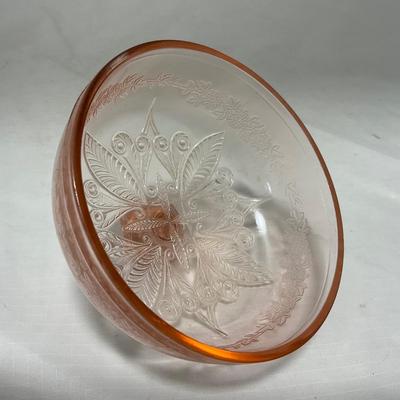 -68- Pink Depression Glass | Covered Butter Dish