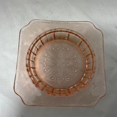 -68- Pink Depression Glass | Covered Butter Dish