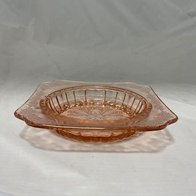 -68- Pink Depression Glass | Covered Butter Dish