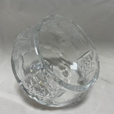 -69- Heavy Clear Glass | Cut Glass | Poland | Covered Butter Dish