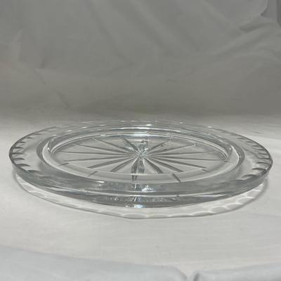 -69- Heavy Clear Glass | Cut Glass | Poland | Covered Butter Dish