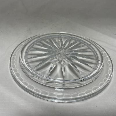 -69- Heavy Clear Glass | Cut Glass | Poland | Covered Butter Dish