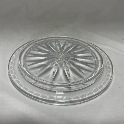 -69- Heavy Clear Glass | Cut Glass | Poland | Covered Butter Dish