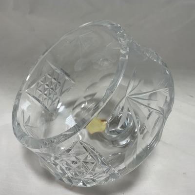 -69- Heavy Clear Glass | Cut Glass | Poland | Covered Butter Dish