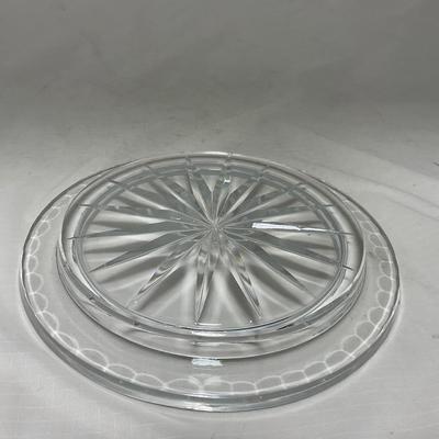 -69- Heavy Clear Glass | Cut Glass | Poland | Covered Butter Dish