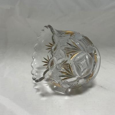 -70- Clear Glass & Gold Accents | Covered Butter Dish | Lidded Jar | Jar