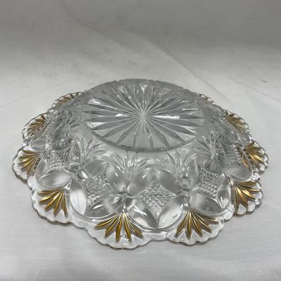 -70- Clear Glass & Gold Accents | Covered Butter Dish | Lidded Jar | Jar