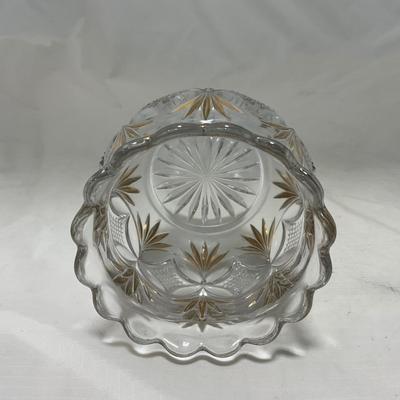 -70- Clear Glass & Gold Accents | Covered Butter Dish | Lidded Jar | Jar