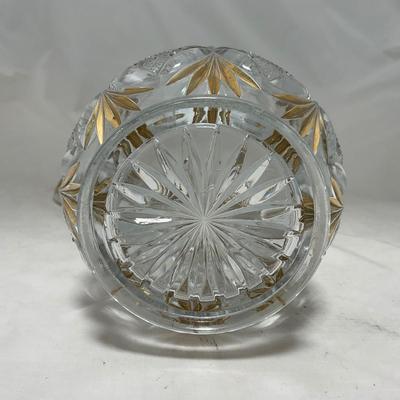-70- Clear Glass & Gold Accents | Covered Butter Dish | Lidded Jar | Jar