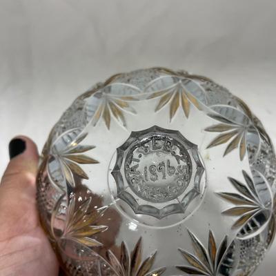 -70- Clear Glass & Gold Accents | Covered Butter Dish | Lidded Jar | Jar