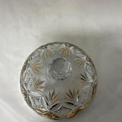 -70- Clear Glass & Gold Accents | Covered Butter Dish | Lidded Jar | Jar