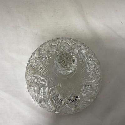 -71- Clear Glass | Diamond Pattern | Covered Butter Dish