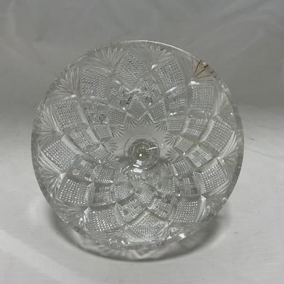 -71- Clear Glass | Diamond Pattern | Covered Butter Dish