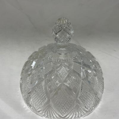 -71- Clear Glass | Diamond Pattern | Covered Butter Dish