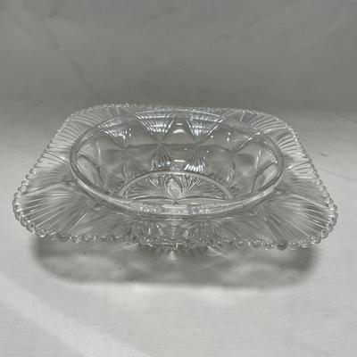 -71- Clear Glass | Diamond Pattern | Covered Butter Dish