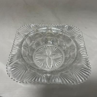 -71- Clear Glass | Diamond Pattern | Covered Butter Dish
