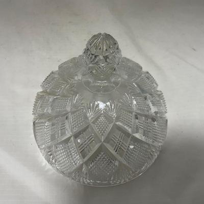 -71- Clear Glass | Diamond Pattern | Covered Butter Dish