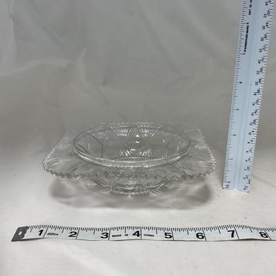 -71- Clear Glass | Diamond Pattern | Covered Butter Dish