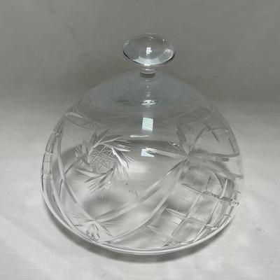 -72- Heavy Clear Glass | Covered butter Dish