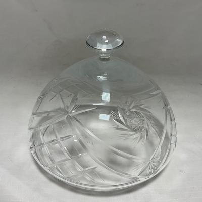 -72- Heavy Clear Glass | Covered butter Dish
