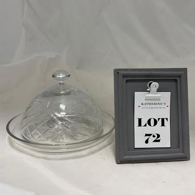 -72- Heavy Clear Glass | Covered butter Dish